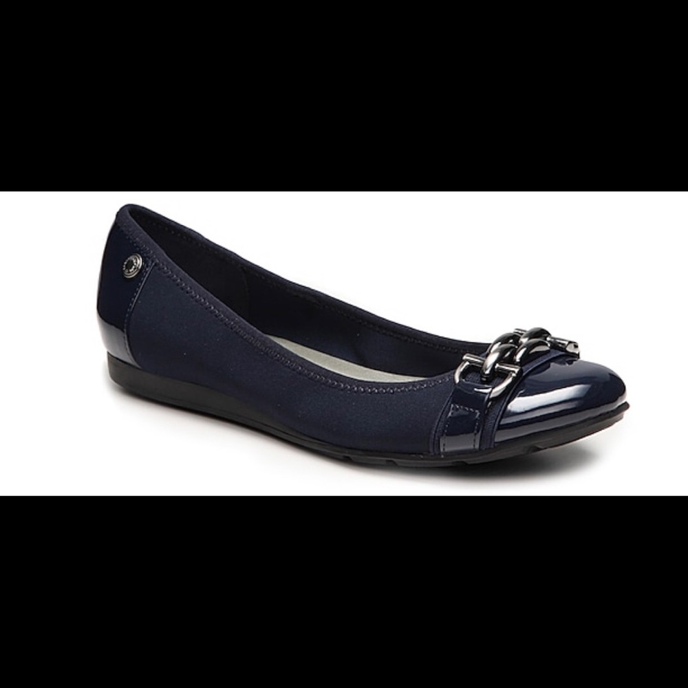Anne Klein AK Sport Alexa Buckle Flats Blue NEW!